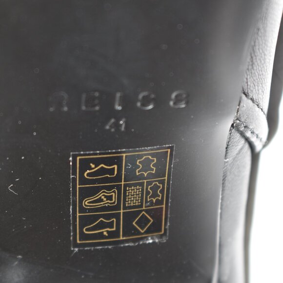 $600 REISS CAITLIN LEATHER KNEE HIGH BOOTS POINTY TOE HEEL BLACK 41 (1) (MF8) - Picture 8 of 8